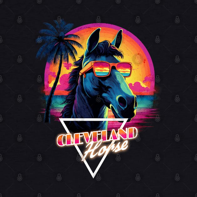 Retro Wave Cleveland Horse Vibes by Miami Neon Designs